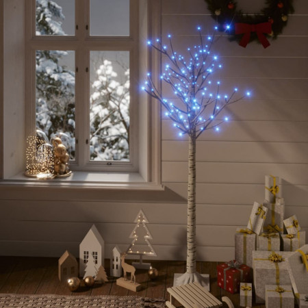 Pom Crăciun 140 LED-uri albastru salcie 1,5 m interior/exterior