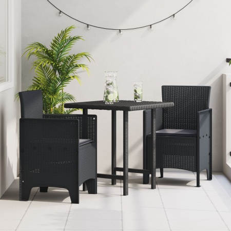 Scaun de grădină Set de 2 Antracit Plastic Mediu Durabil