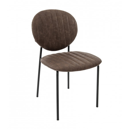 Scaun living, tapitat cu piele ecologica, s-178, maro