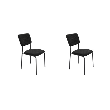 Set 2 scaune, tapitate cu stofa, s-209, negru