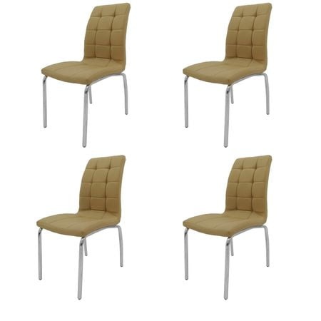 Set 4 scaune bucătărie s-02, culoare camel