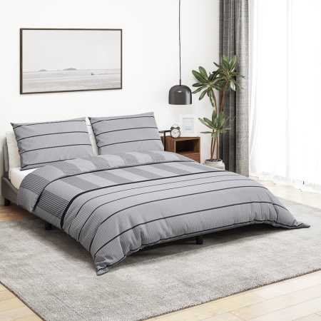 Set cu husă de pilotă, gri, 240x220 cm, bumbac