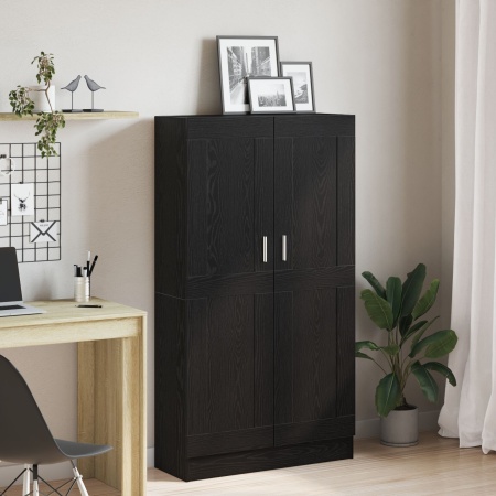Set de biblioteci 2 buc Negru Stejar 165x30,5x150 cm Lemn prelucrat