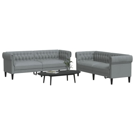 Set de canapele, 2 piese, gri deschis, material textil