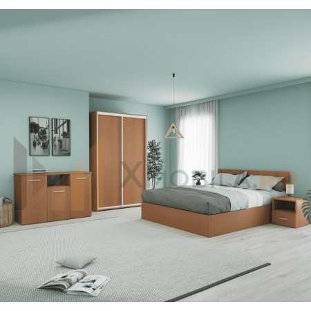 Set Dormitor Smart, Material Pal 18mm, Culoare Cires