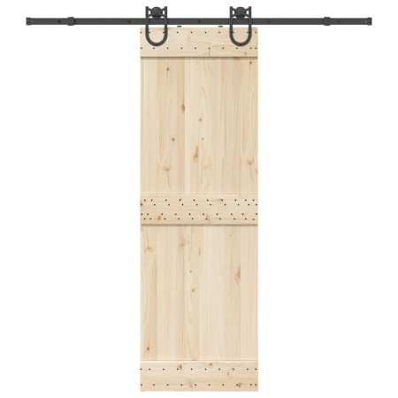 Set feronerie pentru uși glisante, negru, 200 cm, oțel