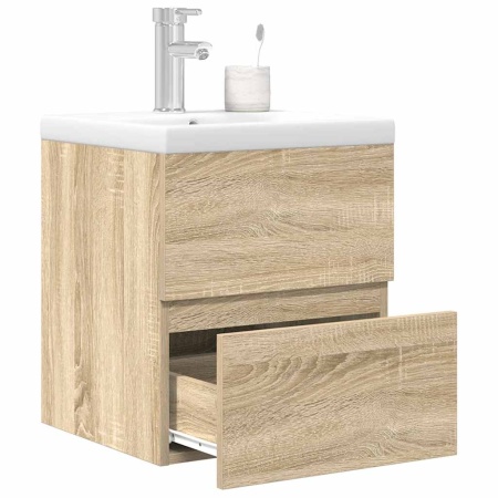 Set mobilier de baie, 2 piese, stejar sonoma, lemn prelucrat