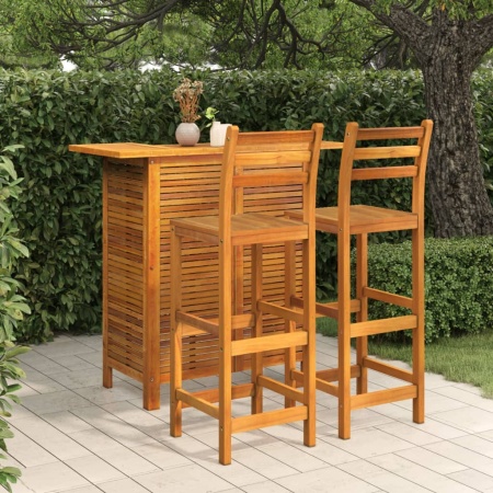 Set mobilier de bar de grădină, 3 piese, lemn masiv de acacia - Img 1
