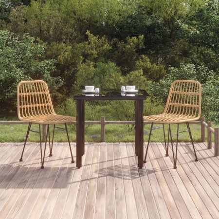 Set mobilier de grădină, 3 piese, poliratan