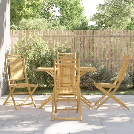 Set mobilier de grădină, 5 piese, bambus