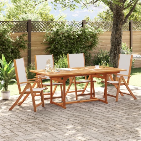 Set mobilier de grădină, 5 piese, lemn masiv acacia/textilenă