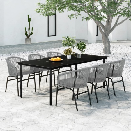 Set mobilier de grădină, 7 piese, gri