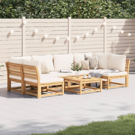 Set mobilier grădină cu perne, 7 piese, lemn masiv acacia