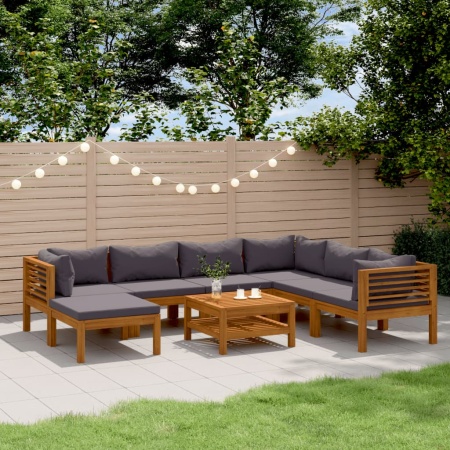 Set mobilier grădină cu perne, 8 piese, lemn masiv acacia