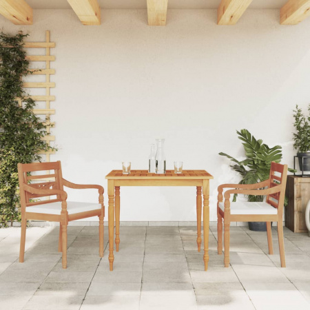 Set mobilier pentru grădină cu perne, 3 piese, lemn masiv tec