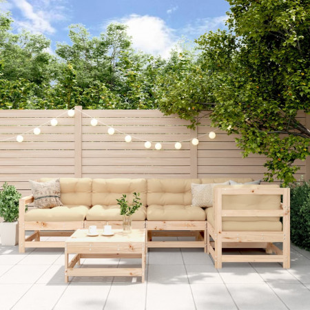 Set mobilier relaxare de grădină, 6 piese, lemn masiv de pin