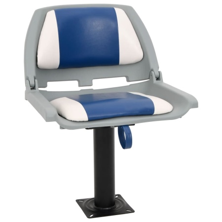 Set scaun pliabil pentru barcă, albastru și alb, 48x51x41 cm