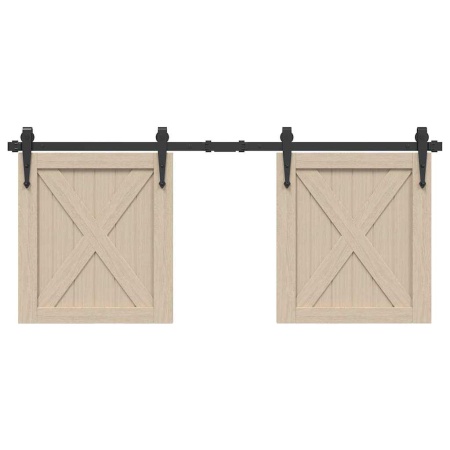 Set uși glisante pentru dulap 122 cm oțel carbon