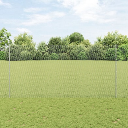 Stâlpi de gard 10 buc U-Channel 150 cm Oțel galvanizat, Gard hexagonal 1.5x10 m Oțel galvanizat