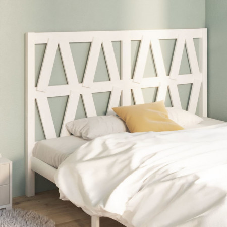 Tăblie de pat, alb, 126x4x100 cm, lemn masiv de pin - Img 1