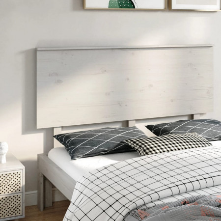 Tăblie de pat, alb, 154x6x82,5 cm, lemn masiv de pin