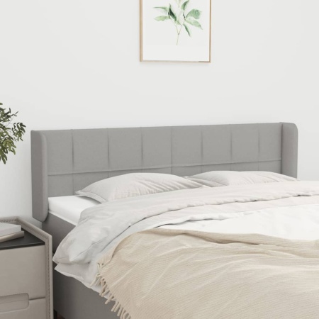 Tăblie de pat cu aripioare gri deschis 147x16x78/88 cm textil