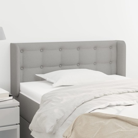 Tăblie de pat cu aripioare gri deschis 83x16x78/88 cm textil