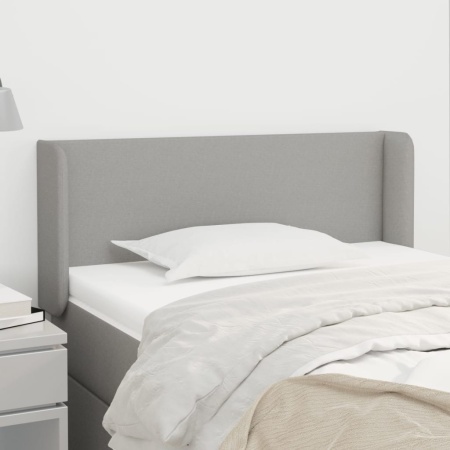 Tăblie de pat cu aripioare gri deschis 83x16x78/88 cm textil