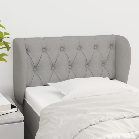 Tăblie de pat cu aripioare gri deschis 83x23x78/88 cm textil