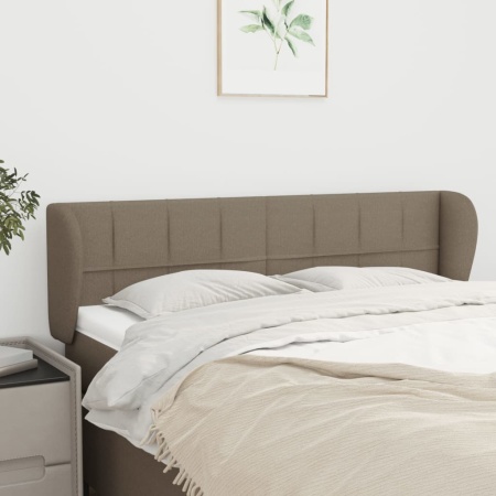 Tăblie de pat cu aripioare gri taupe 147x23x78/88 cm textil