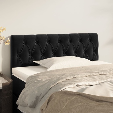 Tăblie de pat, negru, 90x7x78/88 cm, catifea