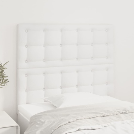 Tăblii de pat, 2 buc, alb, 100x5x78/88 cm, piele ecologică
