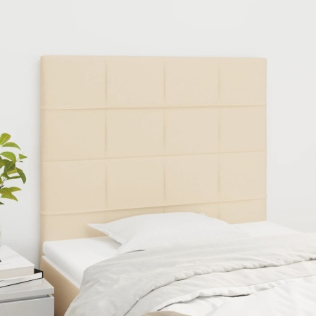 Tăblii de pat, 2 buc, crem, 90x5x78/88 cm, textil