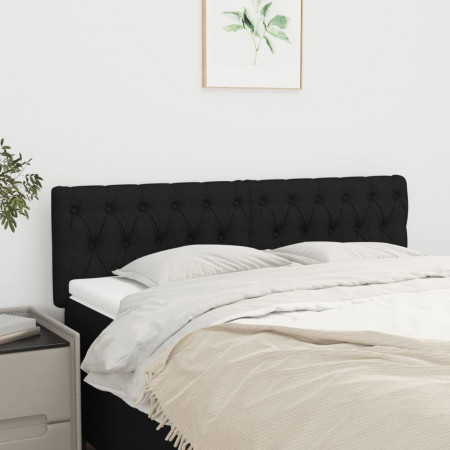Tăblii de pat, 2 buc, negru, 72x7x78/88 cm, textil