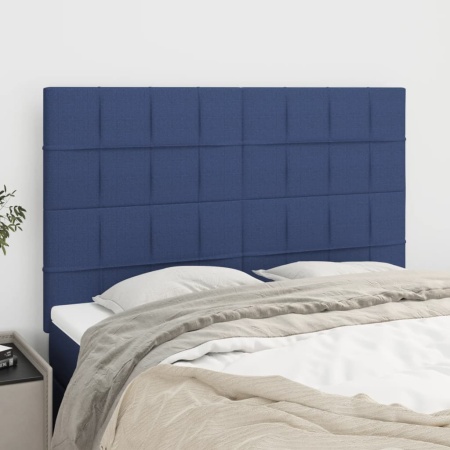 Tăblii de pat, 4 buc, albastru, 72x5x78/88 cm, textil