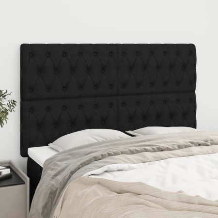 Tăblii de pat, 4 buc, negru, 80x7x78/88 cm, textil