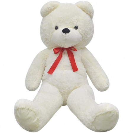 Ursuleț de pluș moale de jucărie XXL, alb, 135 cm