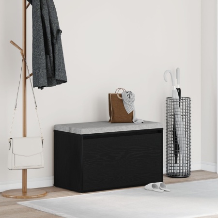 bancă Hall Negru Stejar 80x40x45 cm din lemn