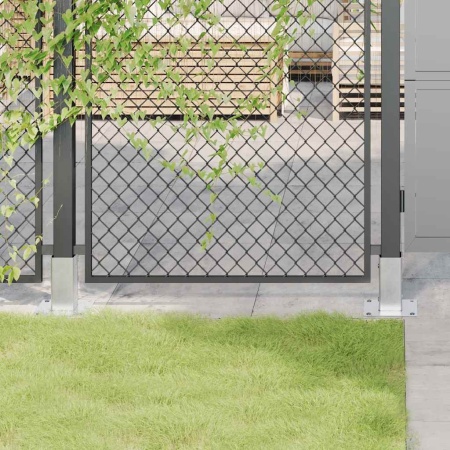 Baze stâlp pătrate 12 buc Argintiu 71x71 mm Oțel galvanizat