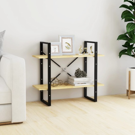 Bibliotecă cu 2 rafturi, 80x30x70 cm, lemn masiv de pin