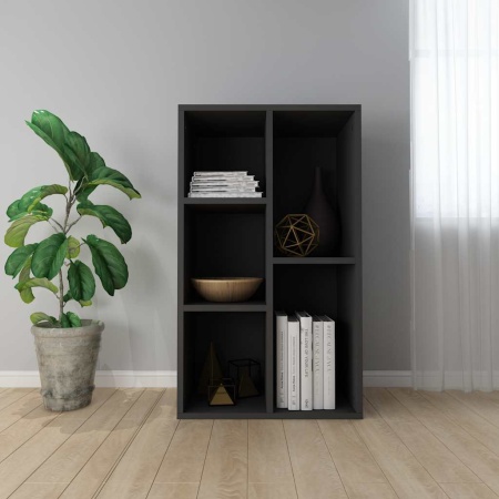 Bibliotecă/Dulap, negru, 50x25x80 cm, lemn prelucrat