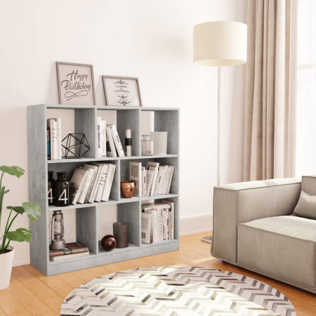 Bibliotecă, gri beton, 97,5 x 29,5 x 100 cm, PAL