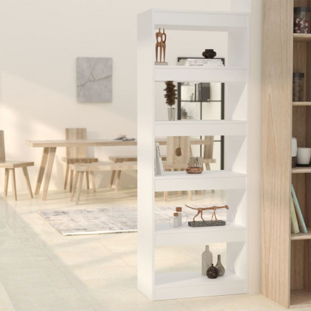 Bibliotecă/Separator cameră, alb, 60x30x166 cm, PAL