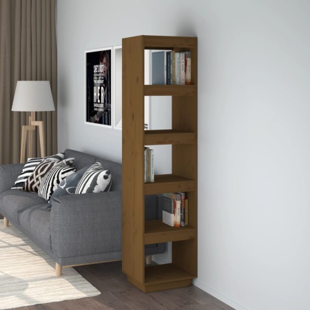 Bibliotecă/Separator cameră, maro miere, 40x35x167 cm lemn pin