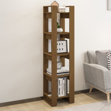 Bibliotecă/Separator cameră, maro miere, 41x35x160 cm lemn pin