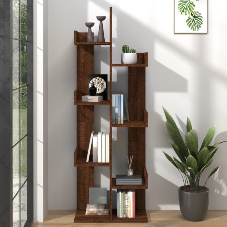 Bibliotecă, stejar maro, 48x25,5x140 cm, lemn prelucrat