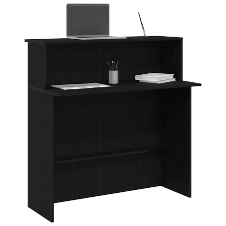Birou de recepție negru 100x50x103,5 cm Lemn prelucrat