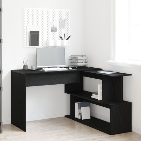 Birou Negru Stejar 200x50x76 cm Lemn Prelucrat