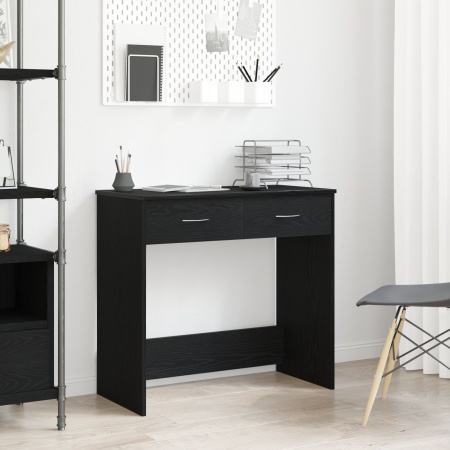 Birou Negru Stejar 80x40x75 cm Lemn Compus