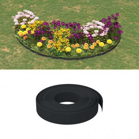 Borduri de grădină, 5 buc, negru, 10 m 10 cm, polietilenă